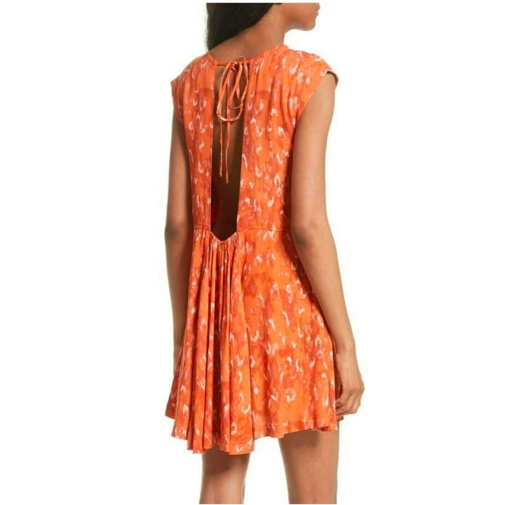 Free People Orange Mini Dress with Open Back